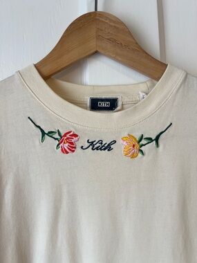 Kith Tee with Floral Neck Embroidery
